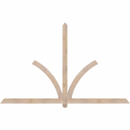 Ekena Millwork Redmond Smooth Timber Gable Bracket, Douglas Fir, 96"W x 60"H x 3 1/2"D x 3 1/2"F, 15/12 Pitch GBW096X60X0404RED00SDF